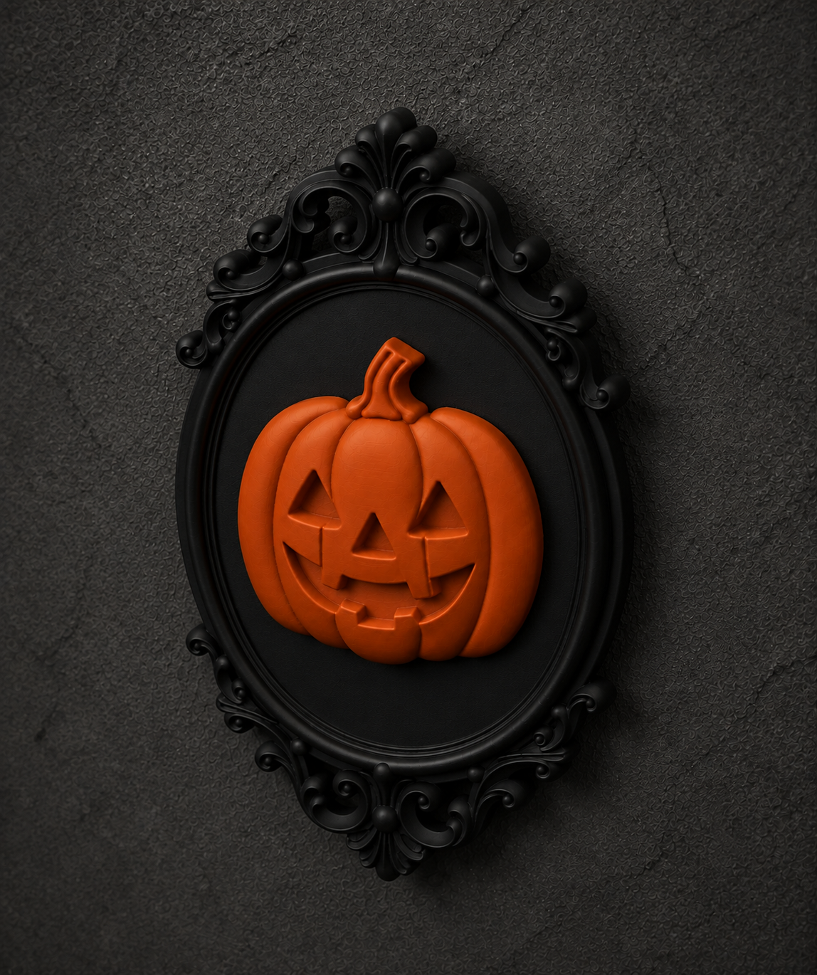 The Lantern Grin — Baroque Pumpkin Wall Plaque by Gremlin Relics