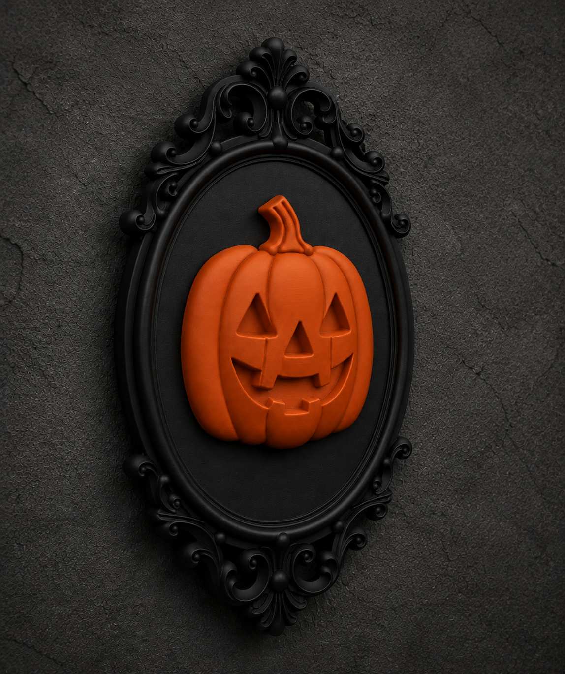 The Lantern Grin — Baroque Pumpkin Wall Plaque by Gremlin Relics