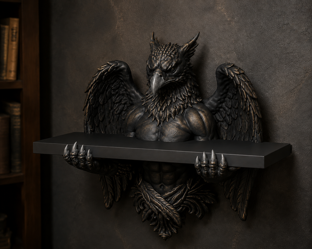 The Skybound Guardian — Hippogriff Wall Shelf by Gremlin Relics