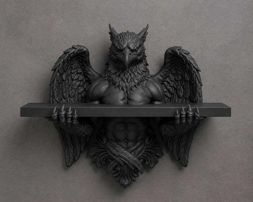 The Skybound Guardian — Hippogriff Wall Shelf by Gremlin Relics