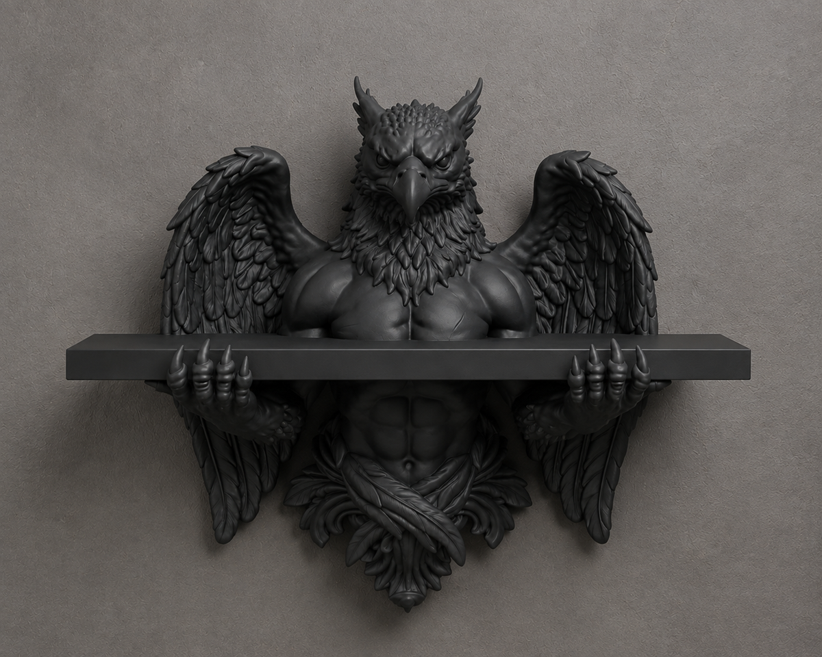 The Skybound Guardian — Hippogriff Wall Shelf by Gremlin Relics