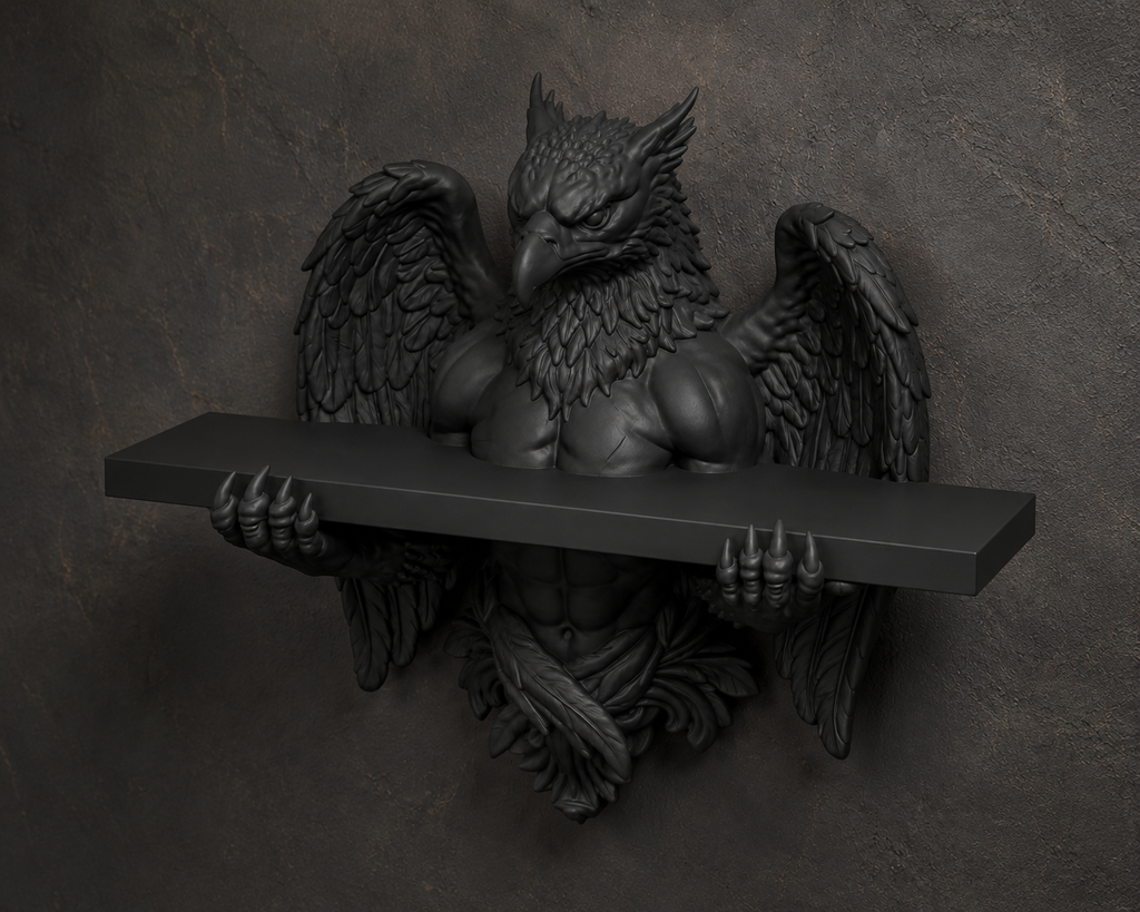 The Skybound Guardian — Hippogriff Wall Shelf by Gremlin Relics