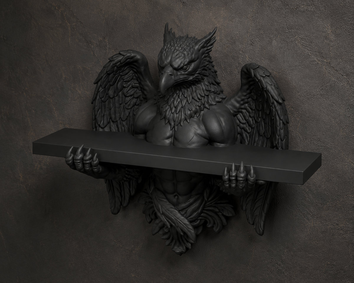 The Skybound Guardian — Hippogriff Wall Shelf by Gremlin Relics