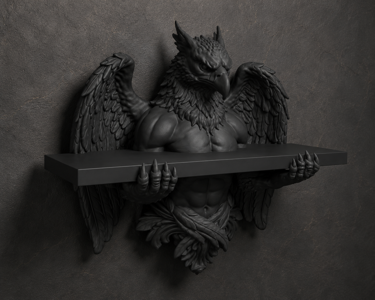 The Skybound Guardian — Hippogriff Wall Shelf by Gremlin Relics