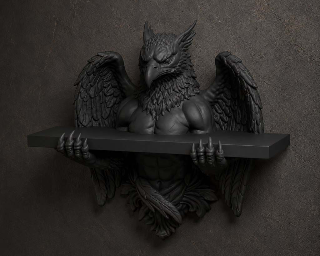 The Skybound Guardian — Hippogriff Wall Shelf by Gremlin Relics