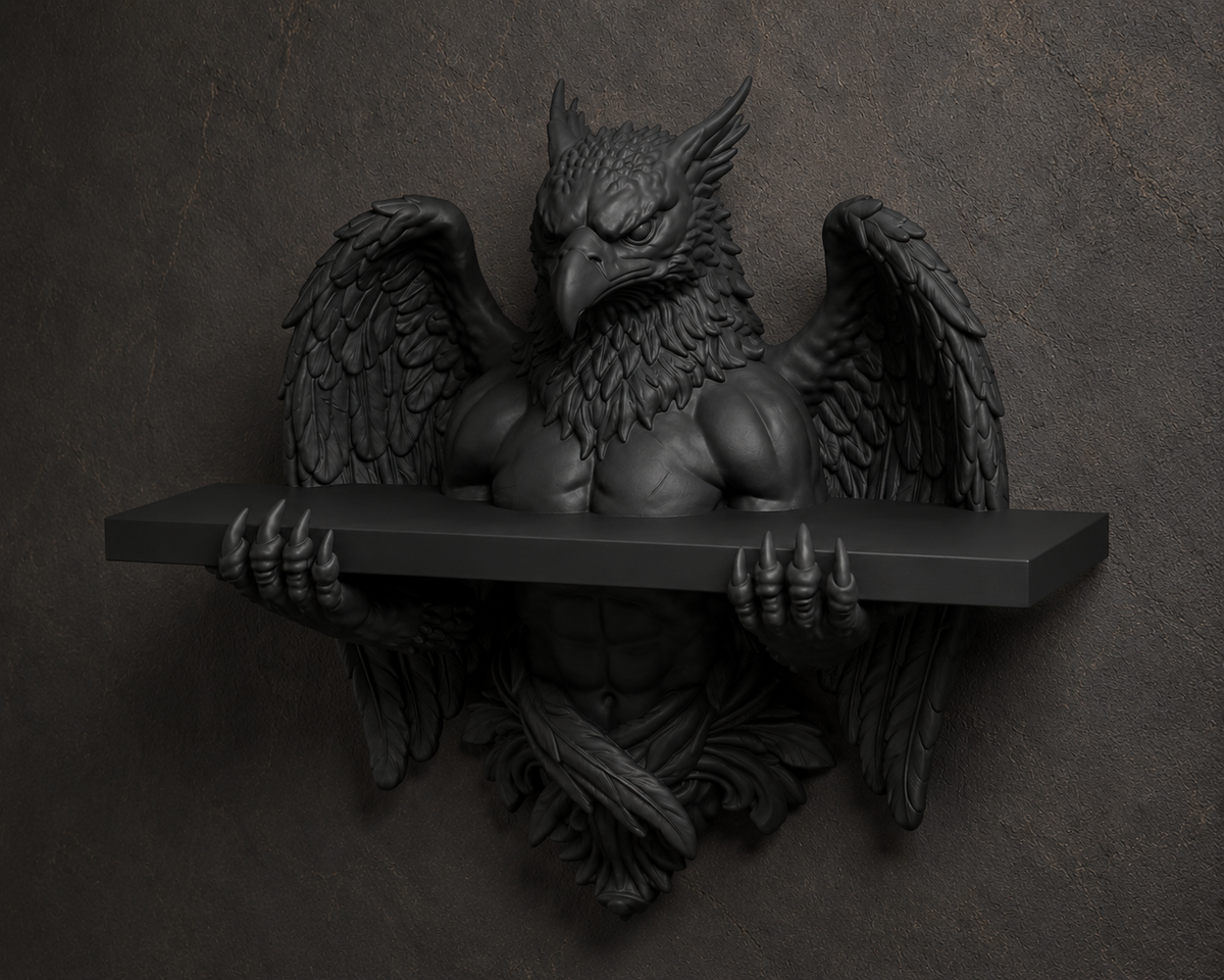The Skybound Guardian — Hippogriff Wall Shelf by Gremlin Relics