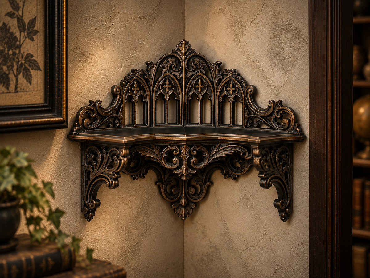 The Black Court — Corner Wall Shelf by Gremlin Relics