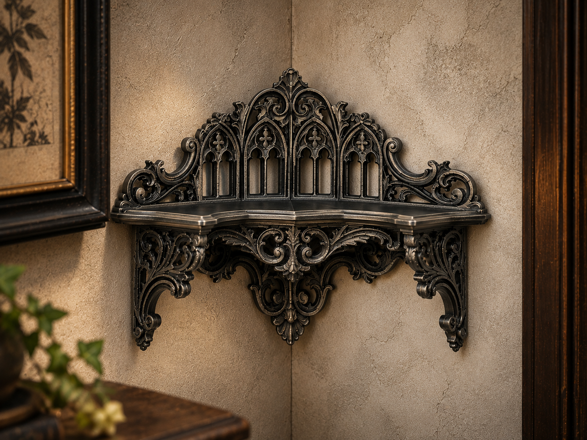 The Black Court — Corner Wall Shelf by Gremlin Relics