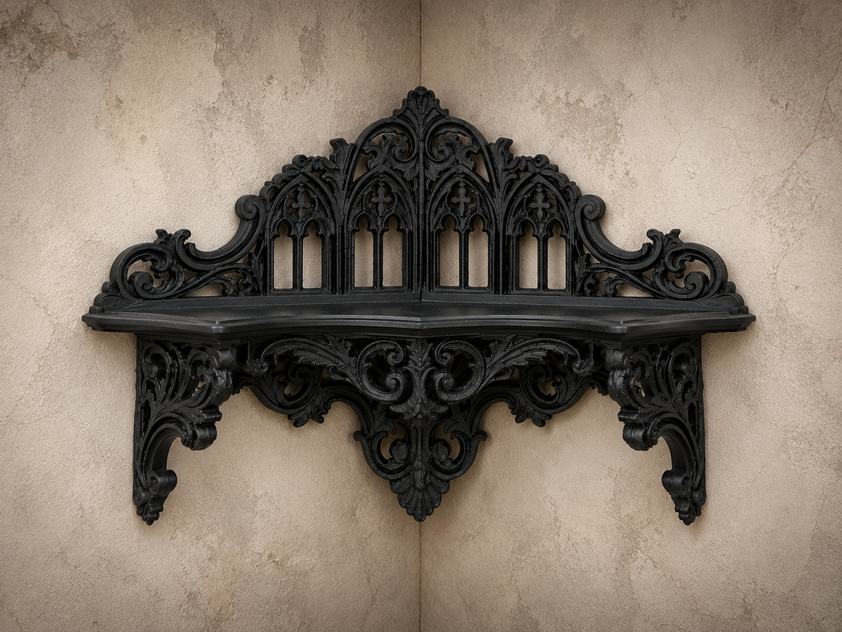 The Black Court — Corner Wall Shelf by Gremlin Relics