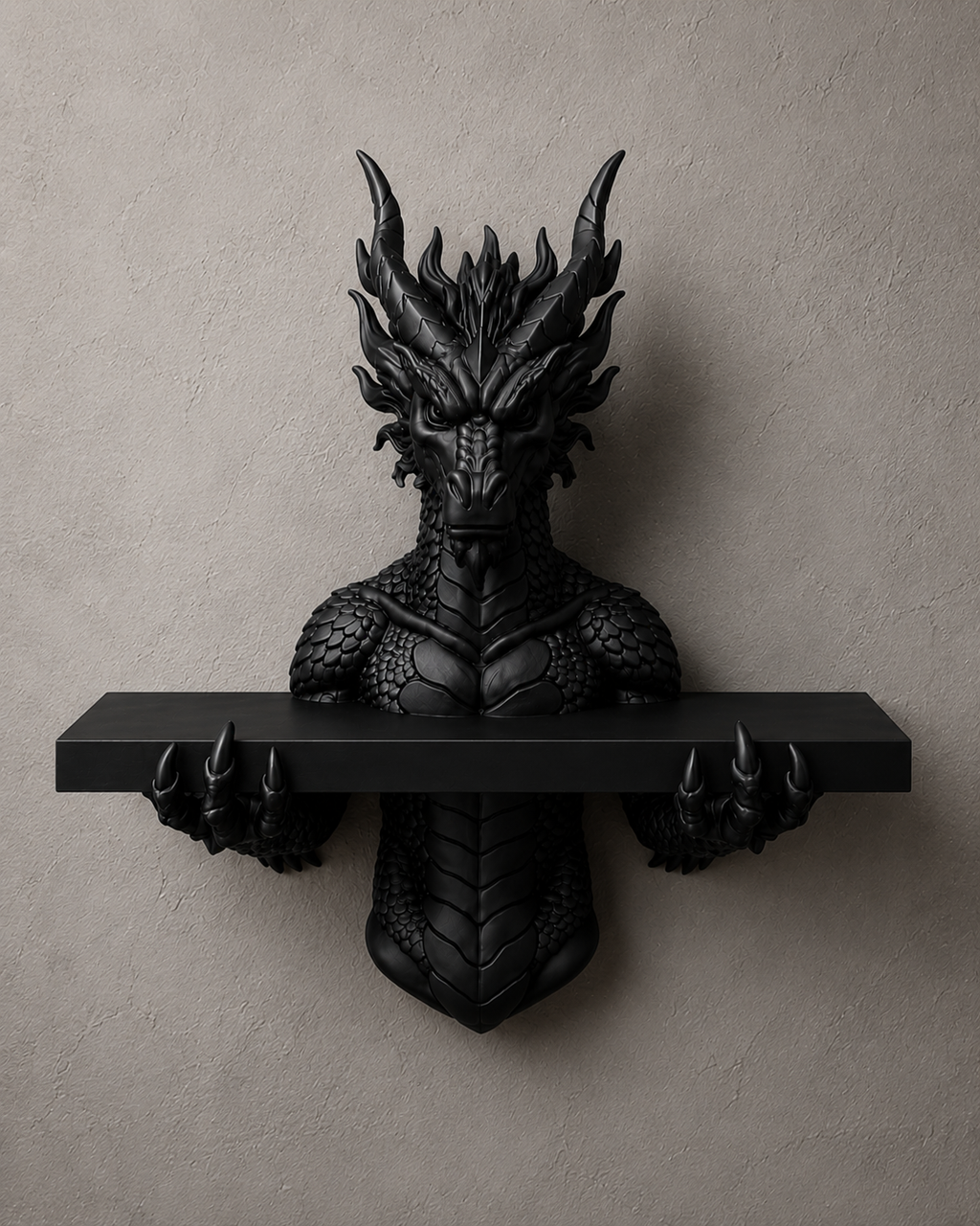 The Scaled Reliquary — Dragon Scale Wall Shelf by Gremlin Relics
