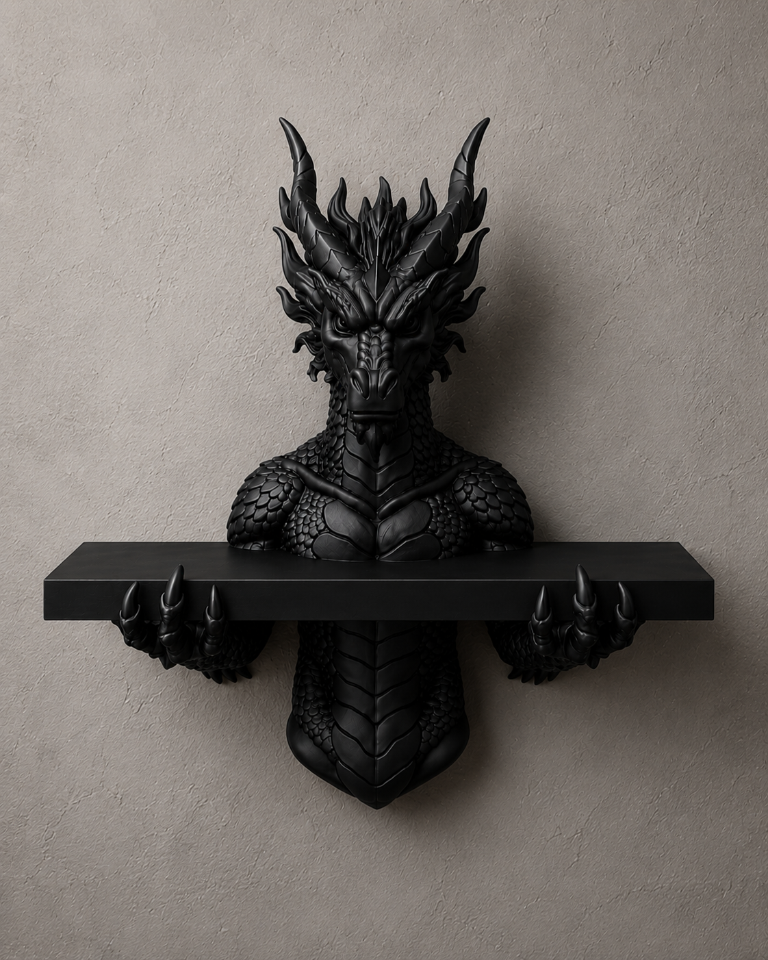 The Scaled Reliquary — Dragon Scale Wall Shelf by Gremlin Relics