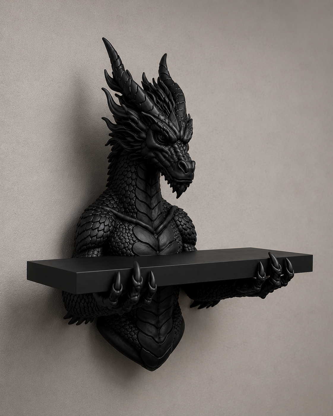 The Scaled Reliquary — Dragon Scale Wall Shelf by Gremlin Relics
