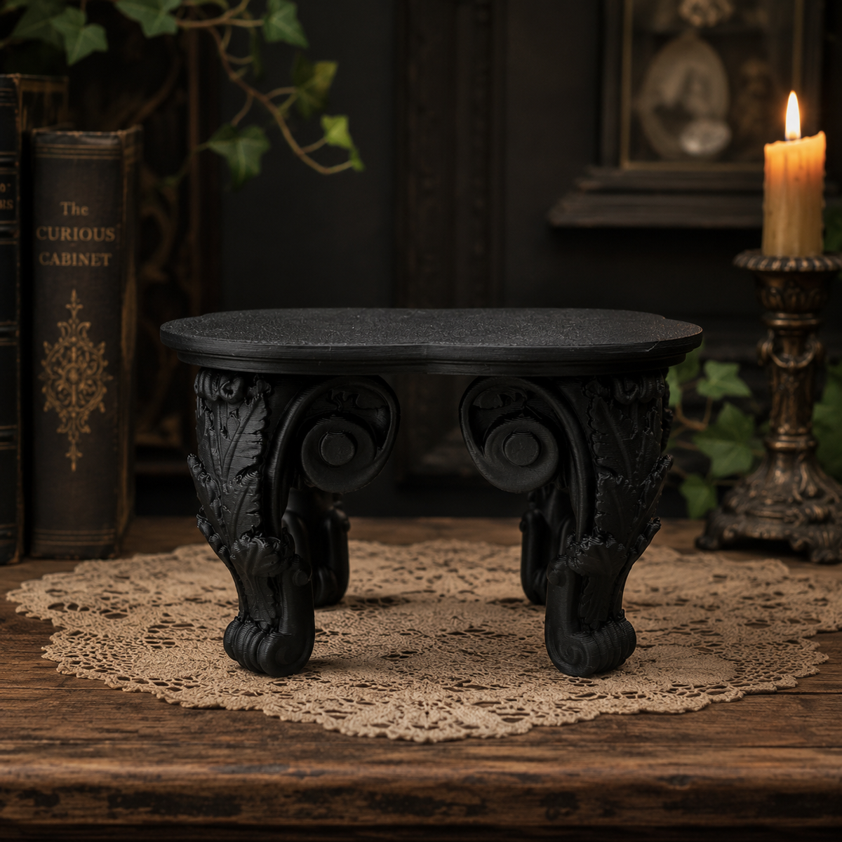 The Ebony Pedestal — Tabletop Plant Stand by Gremlin Relics