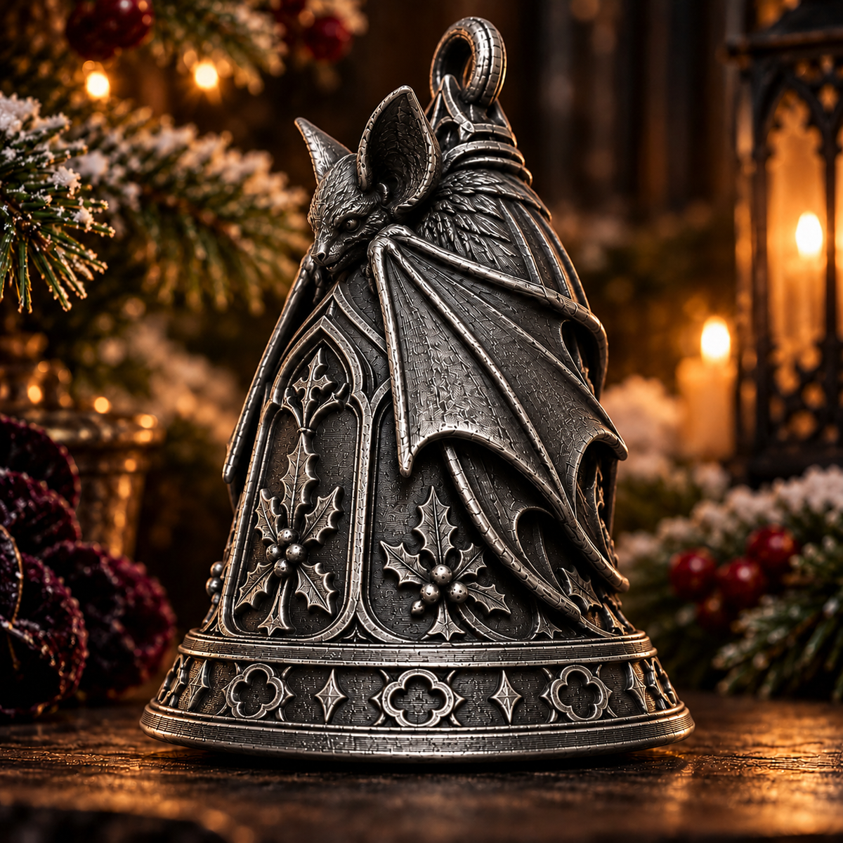 The Belfry Bat - Gothic Christmas Tree Ornament, Bat Bell Decoration, Alternative Xmas Decor, Gothic Holiday Ornament, Dark Christmas Gift