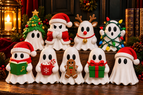 Gremlin Relics Christmas Ghost Collection — Cute 3D Printed Festive Ghosts by Gremlin Relics