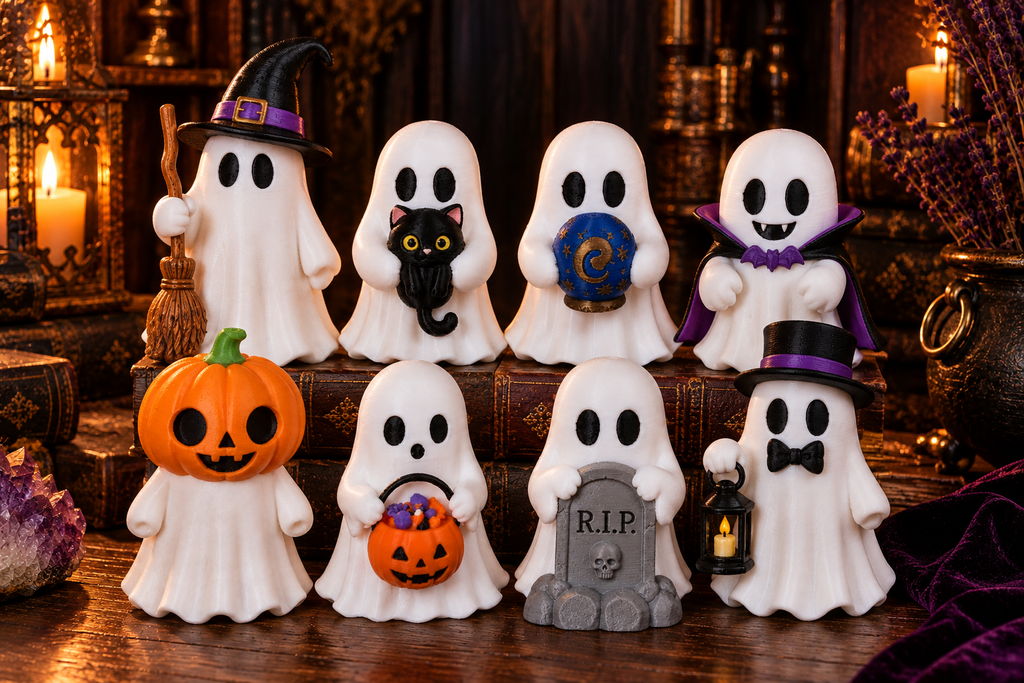 Gremlin Relics Halloween Ghost Collection — Cute 3D Printed Spooky Ghosts by Gremlin Relics