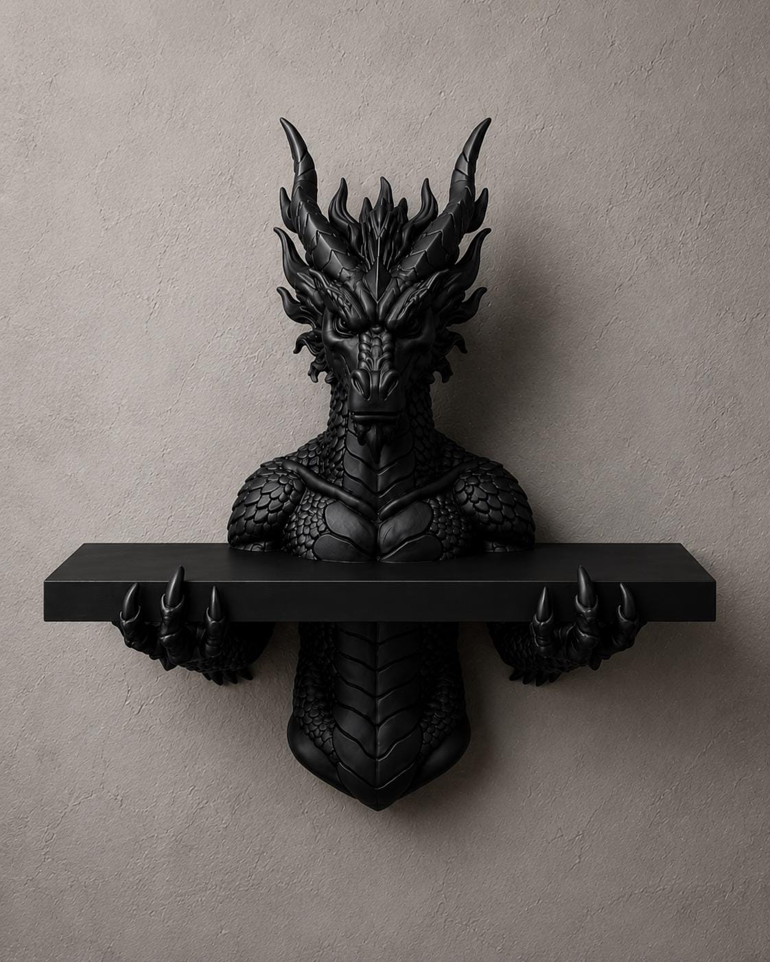 The Scaled Reliquary — Dragon Scale Wall Shelf by Gremlin Relics