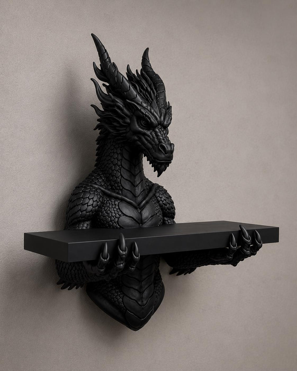 The Scaled Reliquary — Dragon Scale Wall Shelf by Gremlin Relics