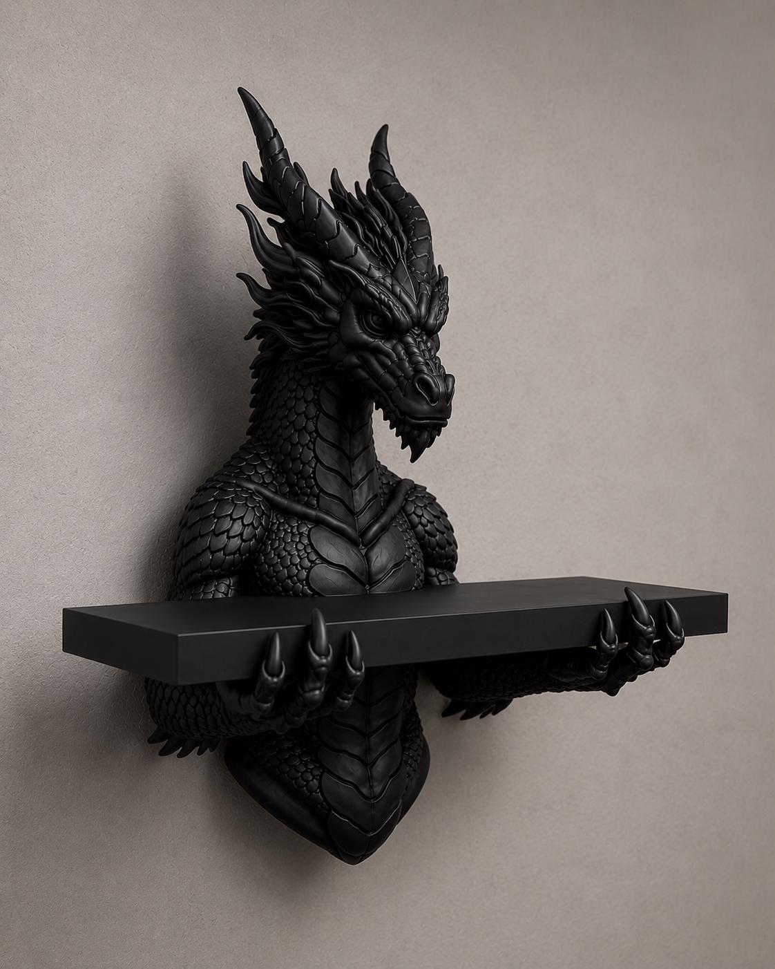 The Scaled Reliquary — Dragon Scale Wall Shelf by Gremlin Relics